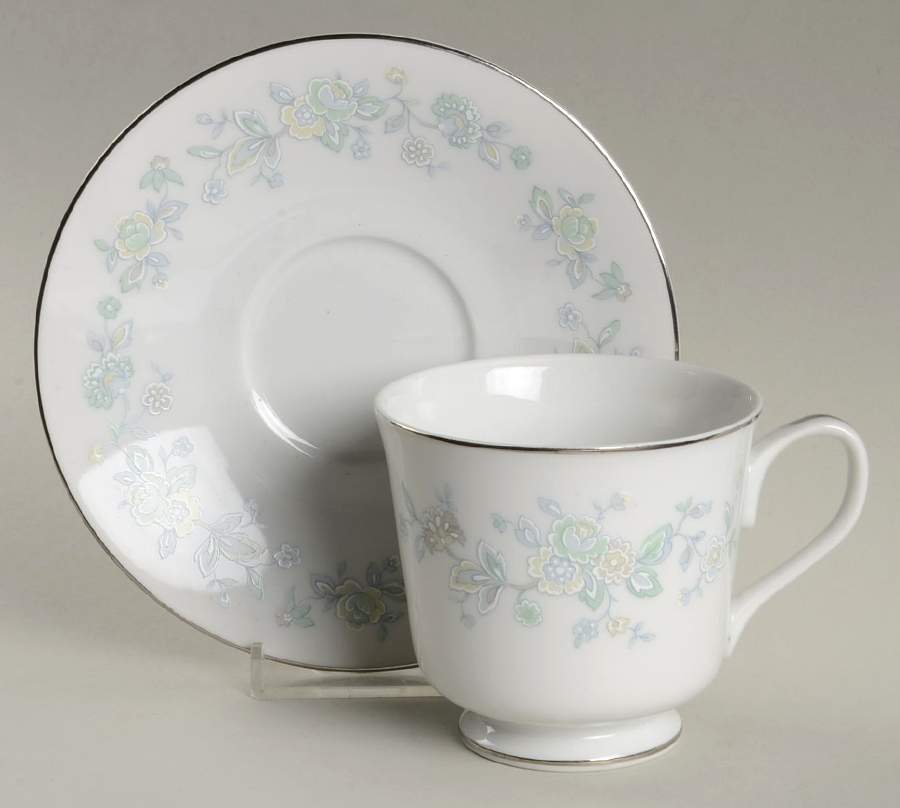 Carolee Footed Cup & Saucer Set by Four Crown-1