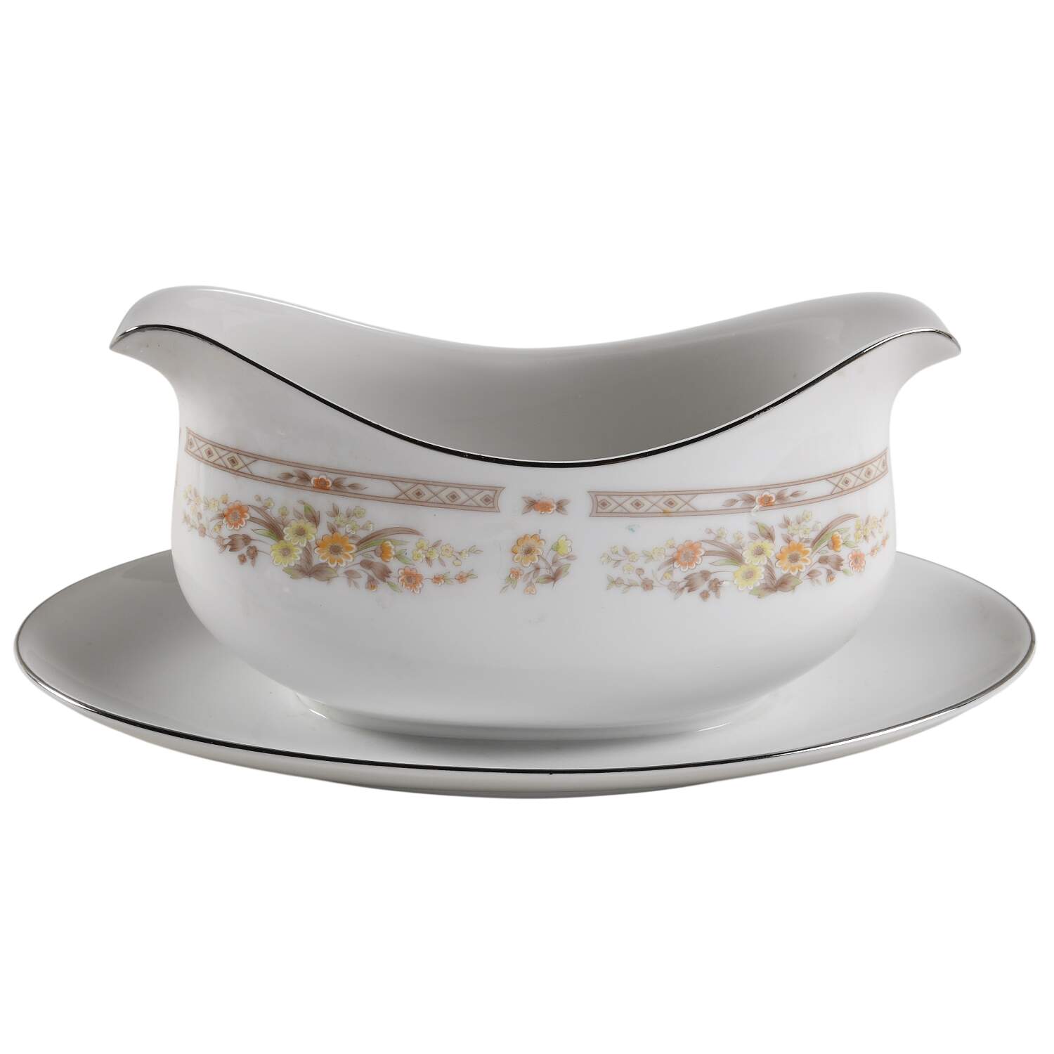 Clairmont Gravy Boat with Attached Underplate by Four Crown-1
