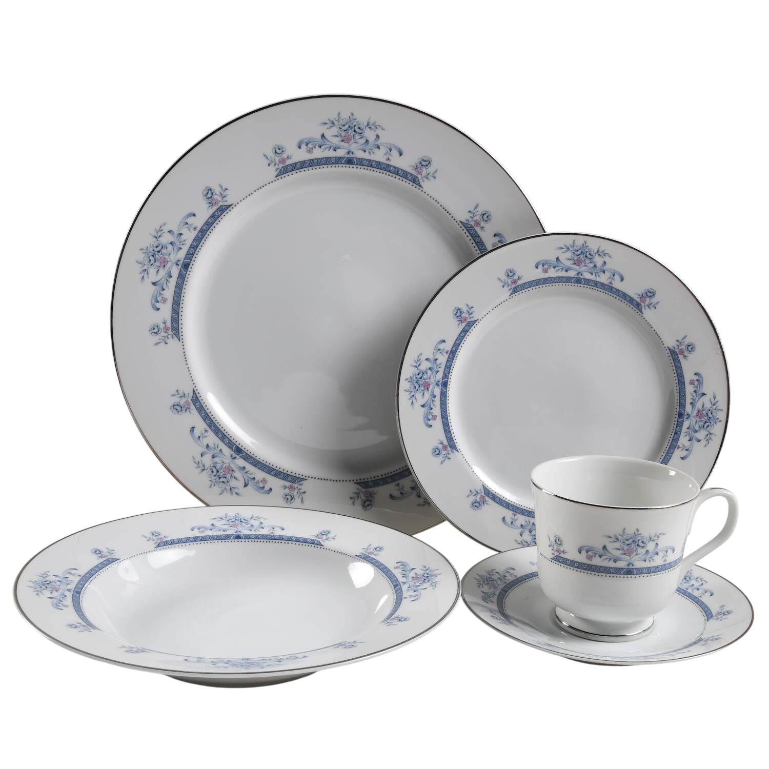 Clayton 5 Piece Place Setting by Four Crown-1