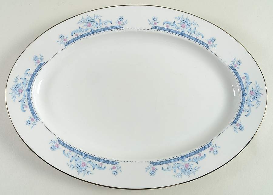 Clayton 14" Oval Serving Platter by Four Crown-1