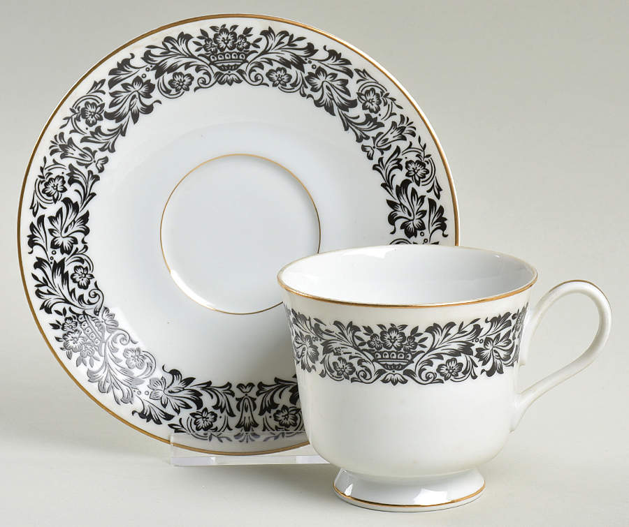 Monte Carlo Footed Cup & Saucer Set by Four Crown-1