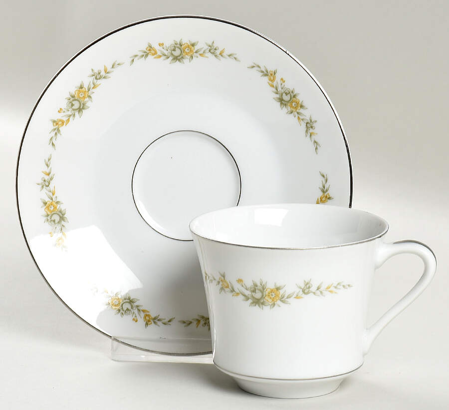 Westchester Flat Cup & Saucer Set by Four Crown-1