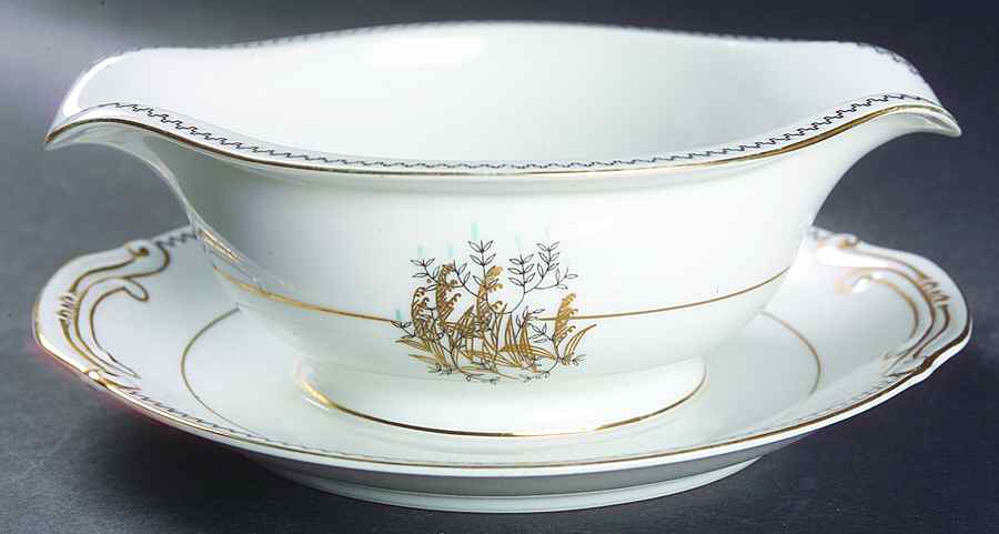 Late In Autumn Gravy Boat with Attached Underplate by Fine China of Japan-1