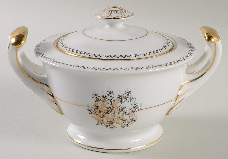 Late In Autumn Sugar Bowl & Lid by Fine China of Japan-1
