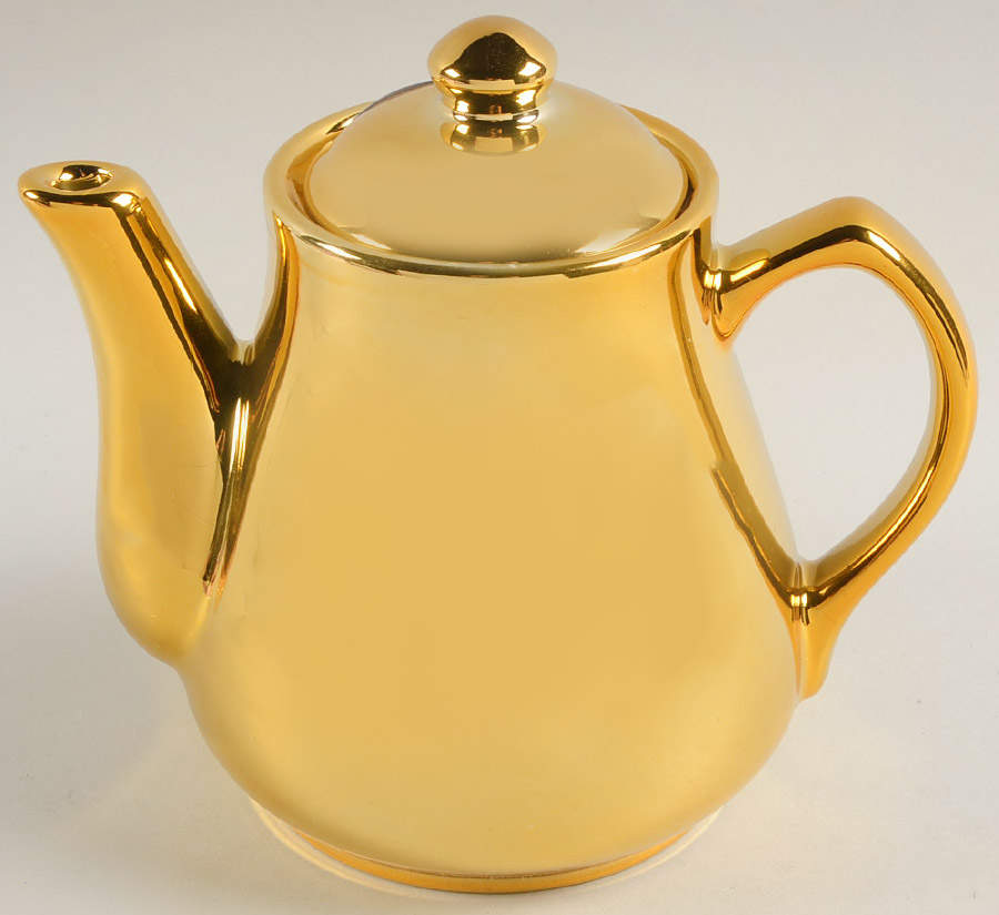 Gold Mini Teapot & Lid by Fitz & Floyd-1