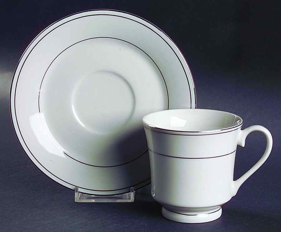 Simplicity Footed Cup & Saucer Set by Fine China of China-1