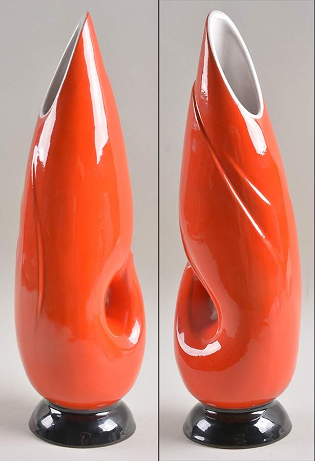 Lazy Bones Flame 13" Vase by Frankoma-1