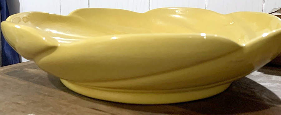 Plainsman Autumn Yellow Scalloped Bowl by Frankoma-1