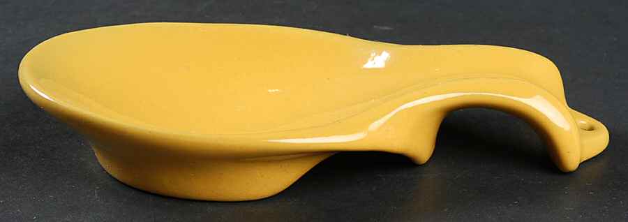 Plainsman Autumn Yellow Spoon Rest/Holder (Holds 1 Spoon) by Frankoma-1