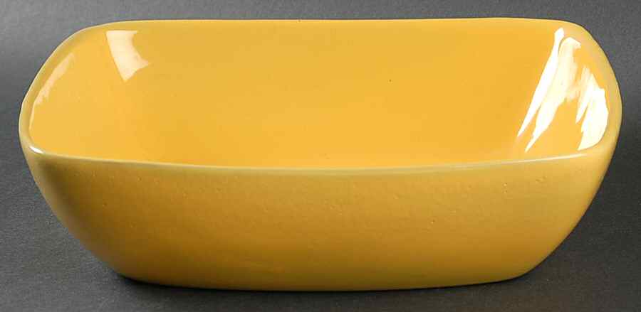 Plainsman Autumn Yellow Square Salad Serving Bowl by Frankoma-1