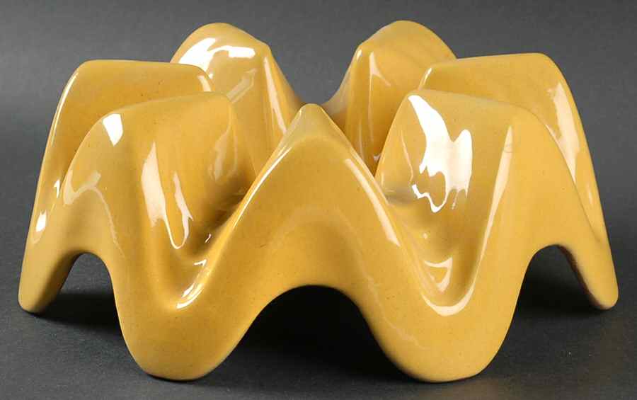Plainsman Autumn Yellow China Warmer Stand by Frankoma-1