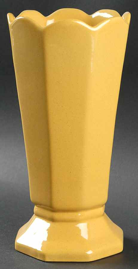 Plainsman Autumn Yellow 9" Octagonal Vase by Frankoma-1