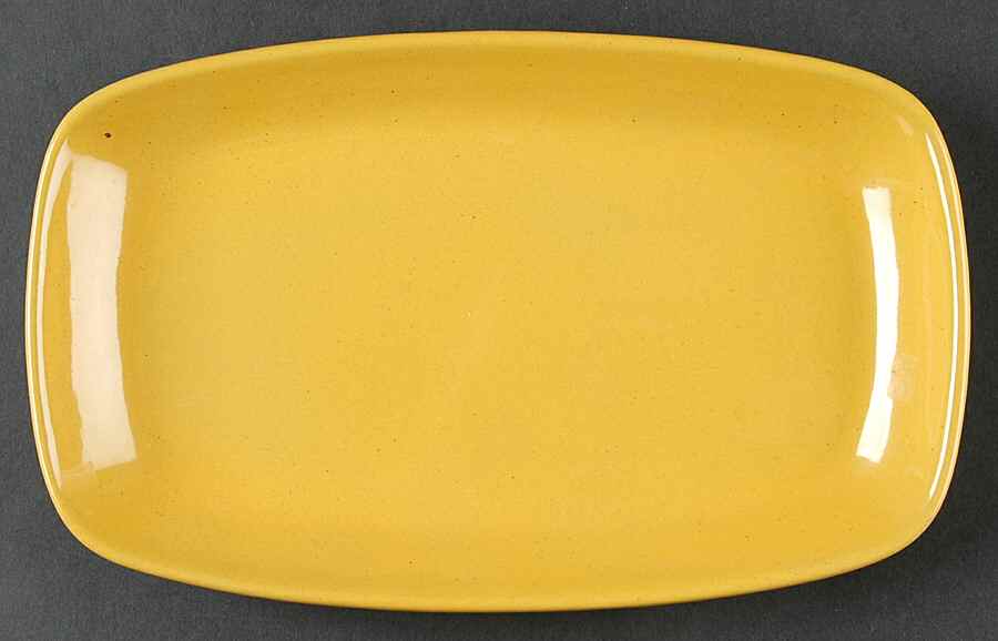 Plainsman Autumn Yellow 9" Oval Serving Platter by Frankoma-1