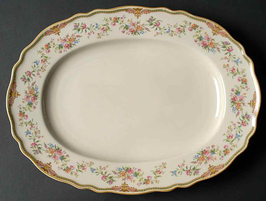 Aida (Mustard Trim) 13" Oval Serving Platter by Franconia-Krautheim & Adelburg-1