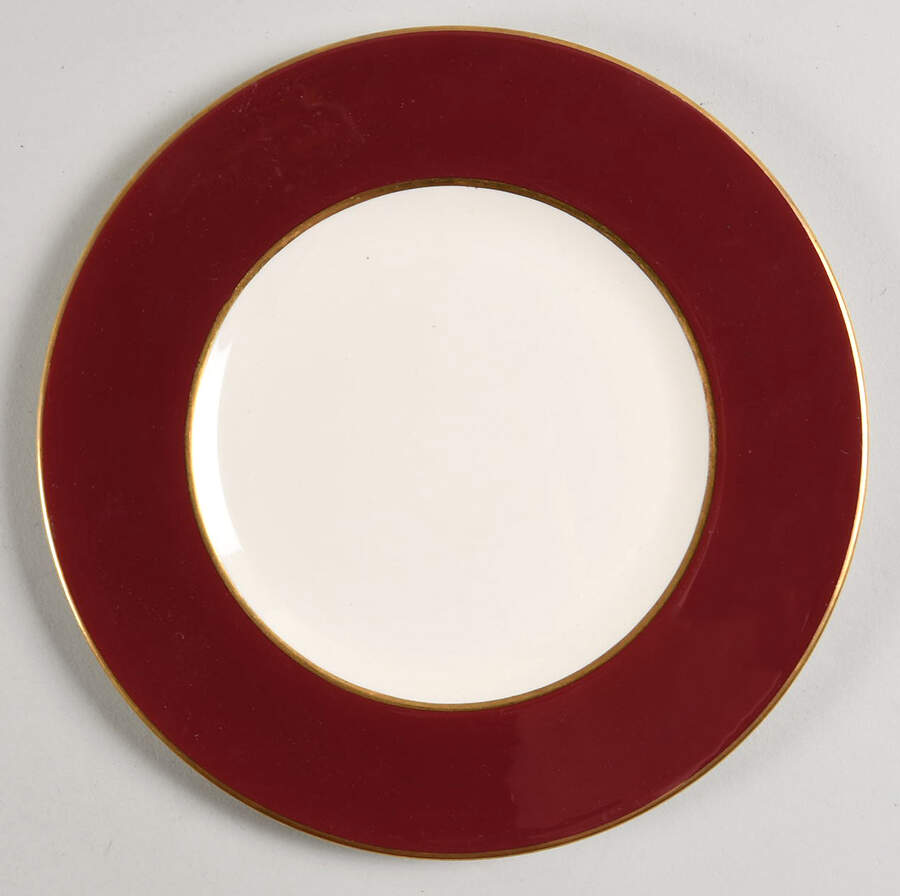 5972-Burgundy Salad Plate by Fondeville-1