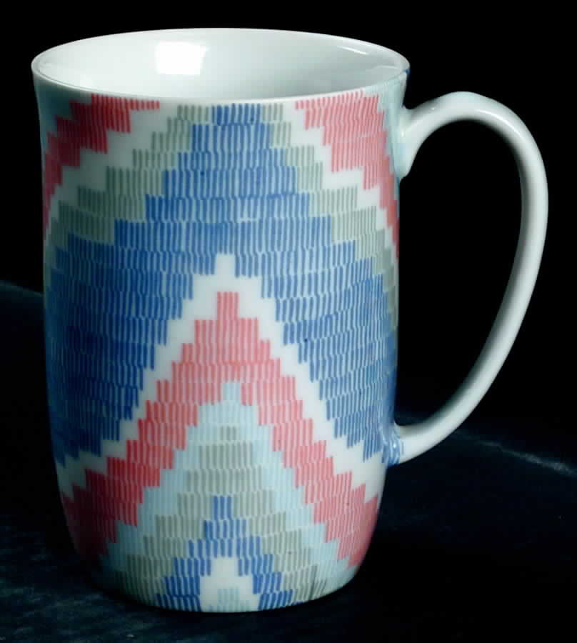 Flame Stitch Blue Mug by Fitz & Floyd-1