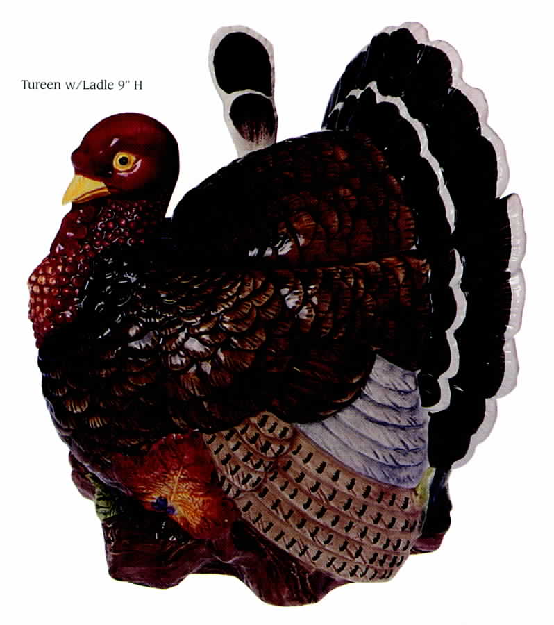 Harvest Fowl Tureen & Lid w/Ladle by Fitz & Floyd-1