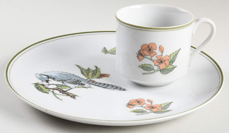 Collector's Bird Snack Plate & Cup Set by Fitz & Floyd-1