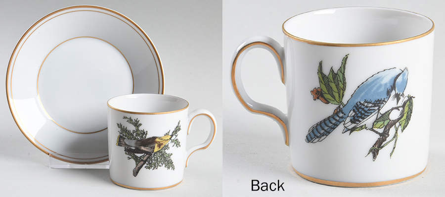 Collector's Bird Flat Demitasse Cup & Saucer Set by Fitz and Floyd-1