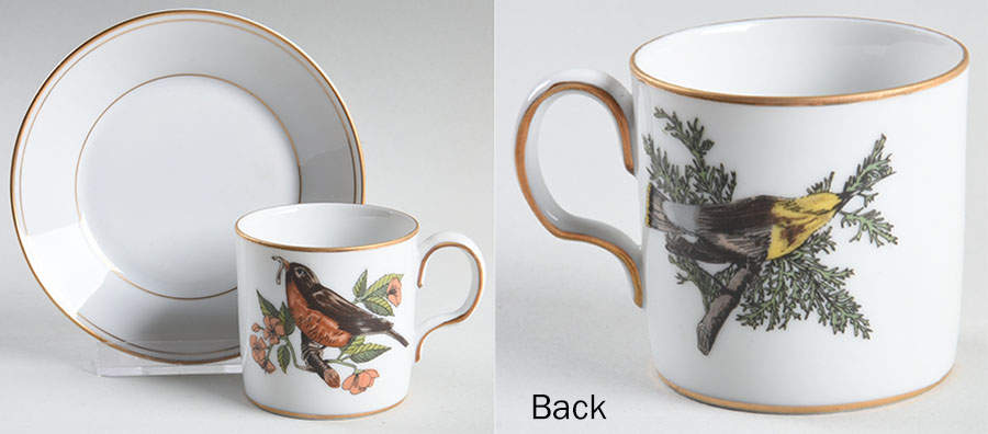 Collector's Bird Flat Demitasse Cup & Saucer Set by Fitz and Floyd-1