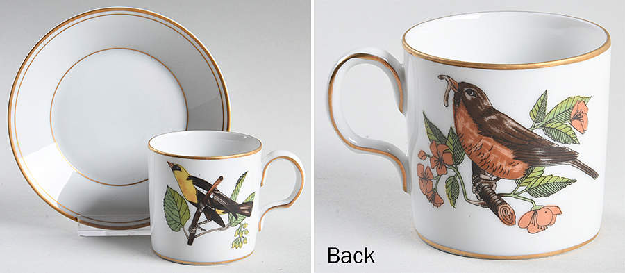 Collector's Bird Flat Demitasse Cup & Saucer Set by Fitz and Floyd-1