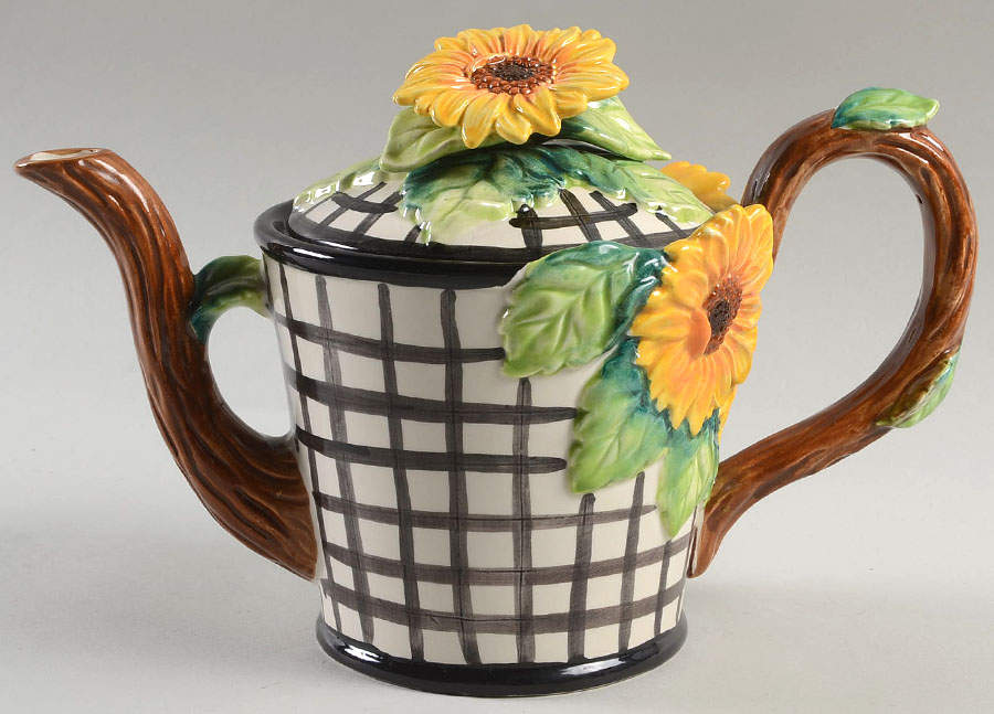 Country Sunflower Teapot & Lid by Fitz & Floyd-1