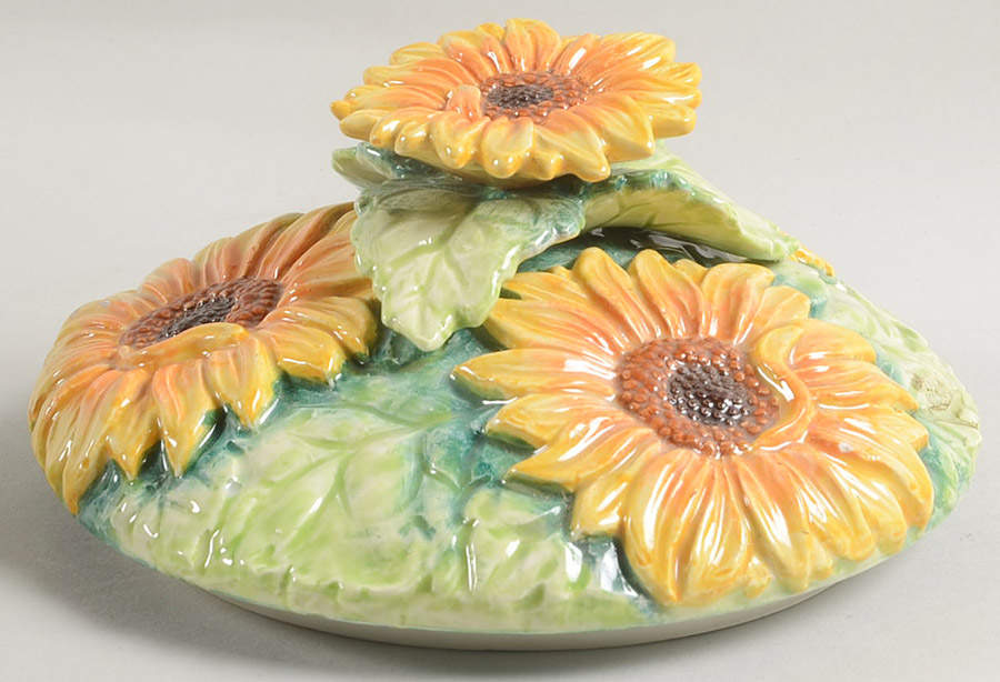 Country Sunflower Lid for Cookie Jar by Fitz & Floyd-1