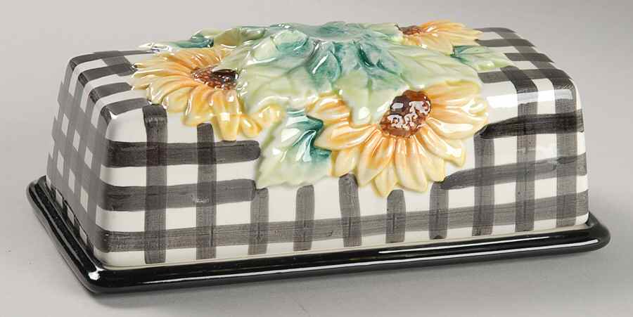 Country Sunflower 1/4 Lb Covered Butter by Fitz & Floyd-1