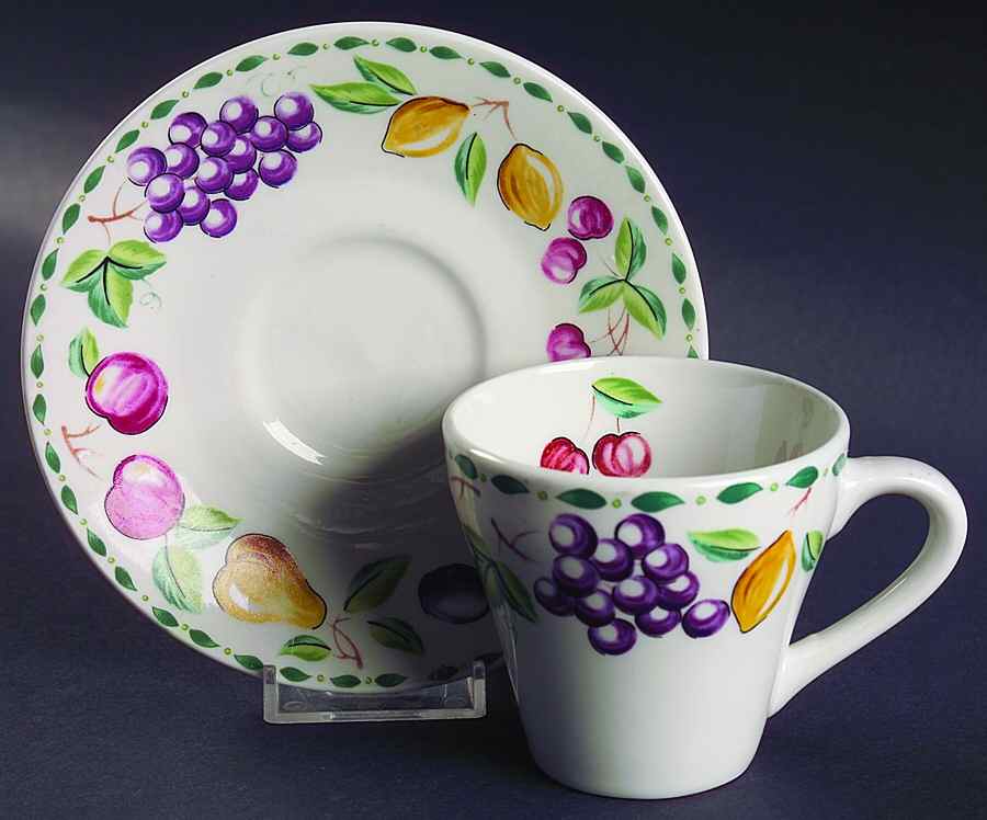 Orchard Flat Cup & Saucer Set by Farberware-1