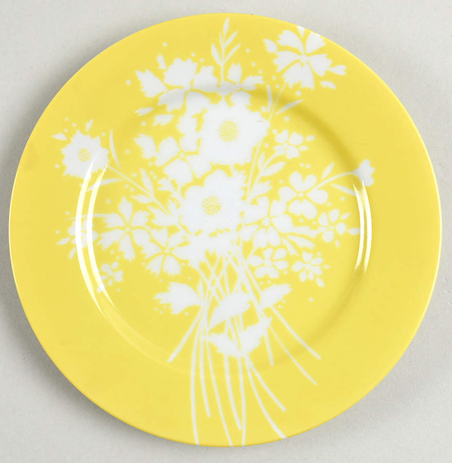 Silhouette Bouquet Yellow Bread & Butter Plate by Fitz & Floyd-1