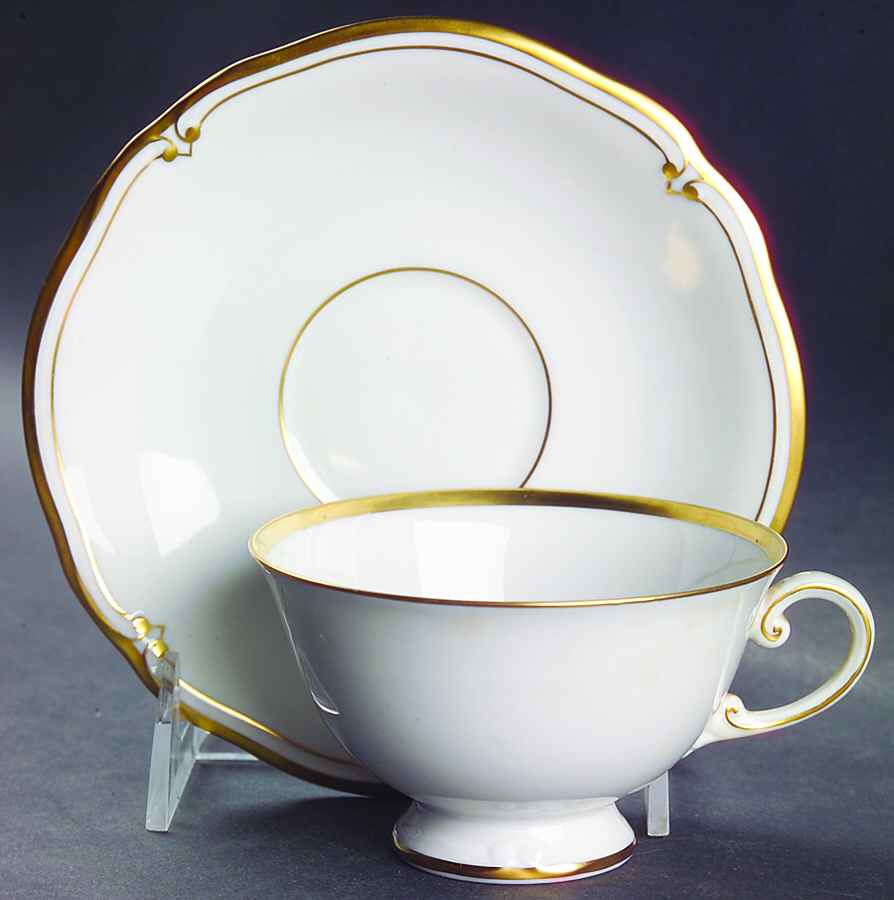 Embassy Footed Cup & Saucer Set by Furstenberg-1