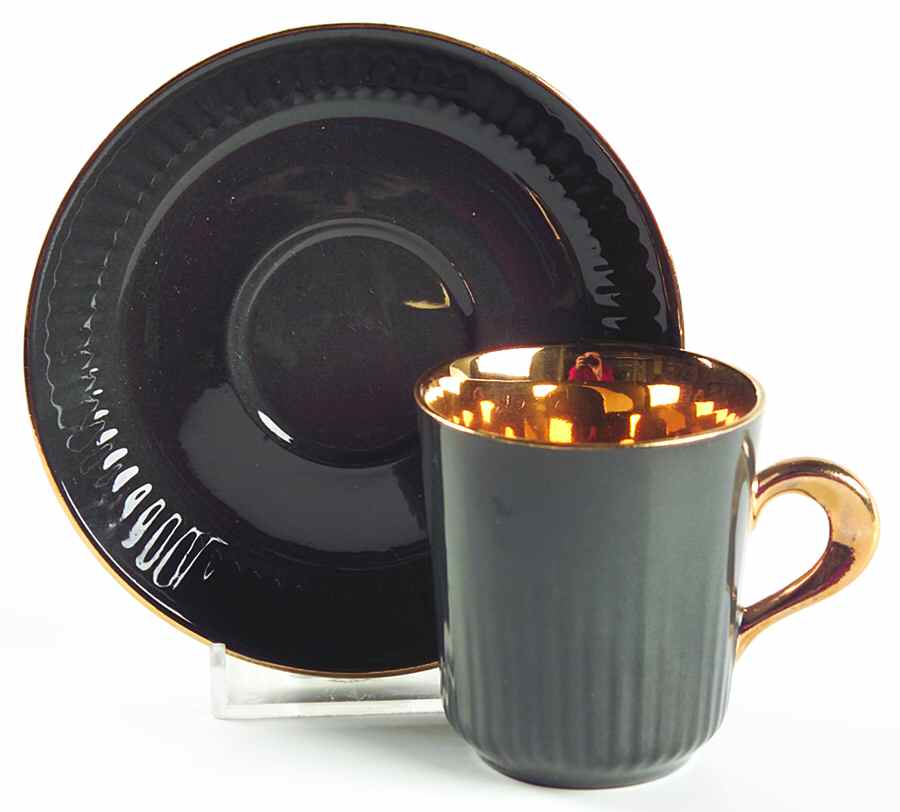 FIG2 Flat Demitasse Cup & Saucer Set by Figgjo (Norway)-1