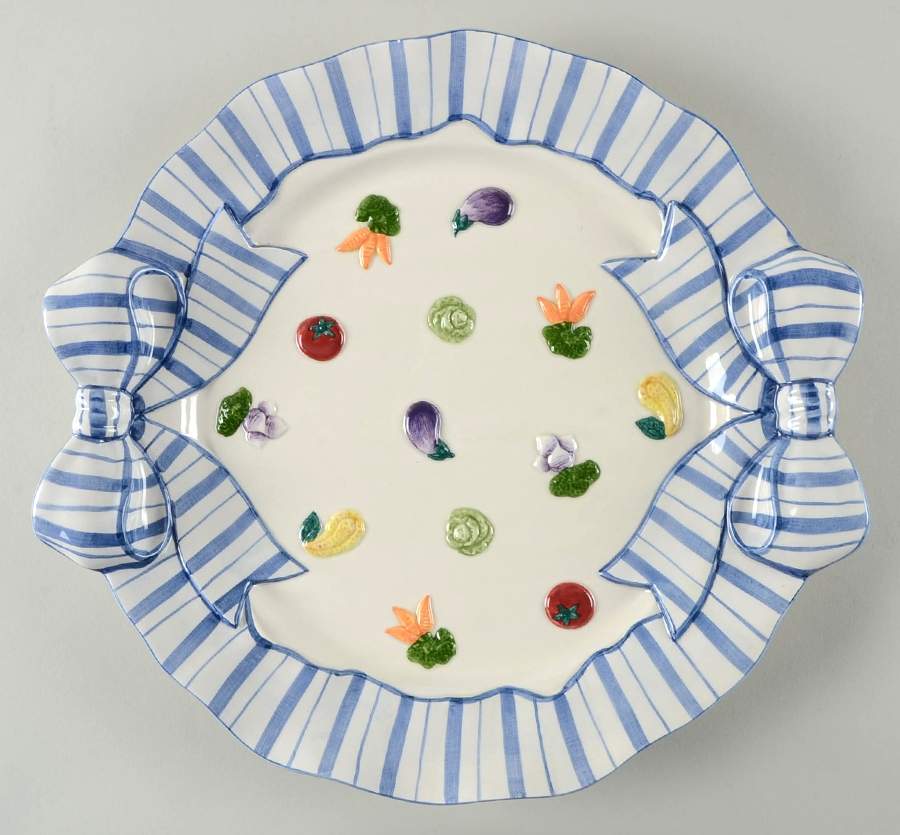 Petits Vegs 13" Chop Plate (Round Platter) by Fitz & Floyd-1