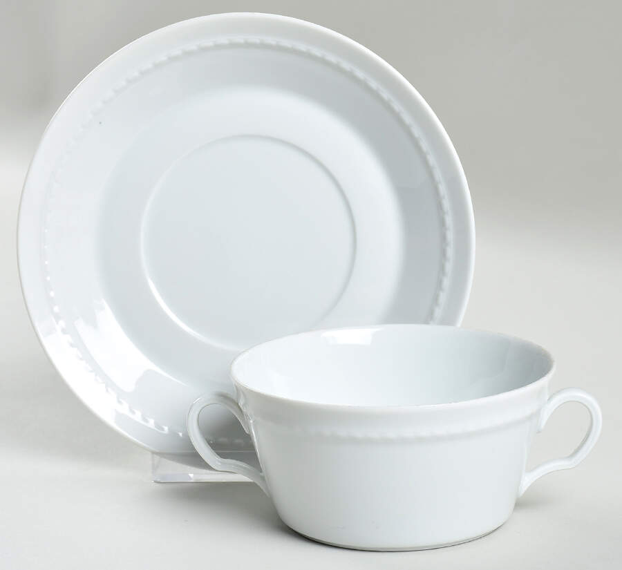 FUR26 Cream Soup Bowl & Saucer Set by Furstenberg-1