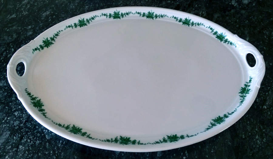 02762 15" Oval Handled Platter by Furstenberg-1