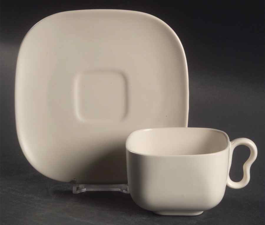 Metropolitan Ivory Flat Cup & Saucer Set by Franciscan-1