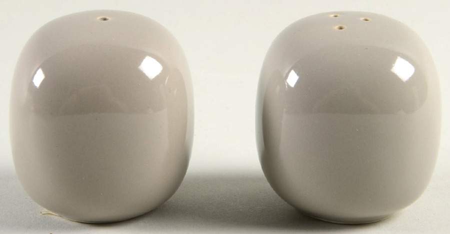 Total Color Spectrum Greige-Beige (Gray, Round) Salt & Pepper Set by Fitz & Floyd-1