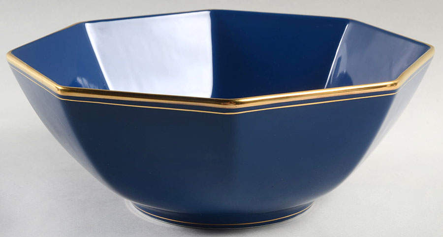 Pavillon Lapis Blue 9" Octagonal Vegetable Bowl by Fitz & Floyd-1