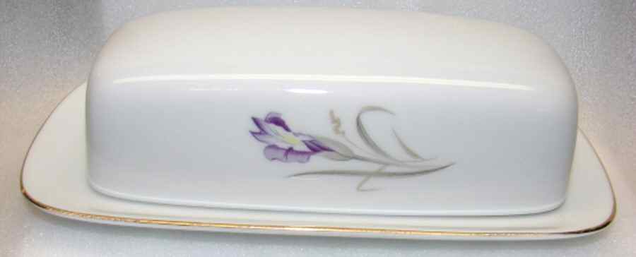 Iris 1/4 Lb Covered Butter by Fine China of Japan-1
