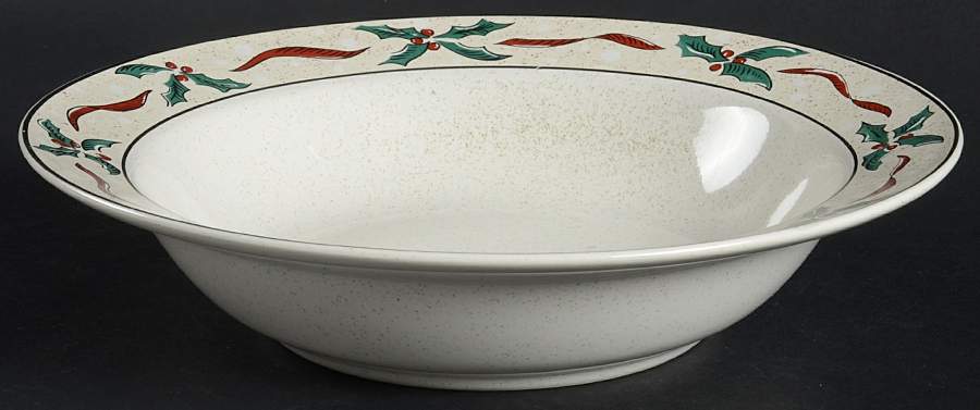 Holly Berry 9" Round Vegetable Bowl by Farberware-1