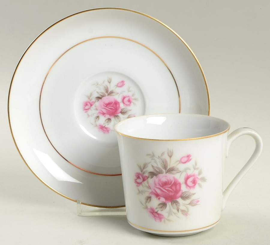 Laura Flat Cup & Saucer Set by Fine China of Japan-1