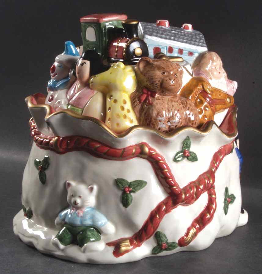 Old World Santa Figural Candy Jar & Lid by Fitz and Floyd-1