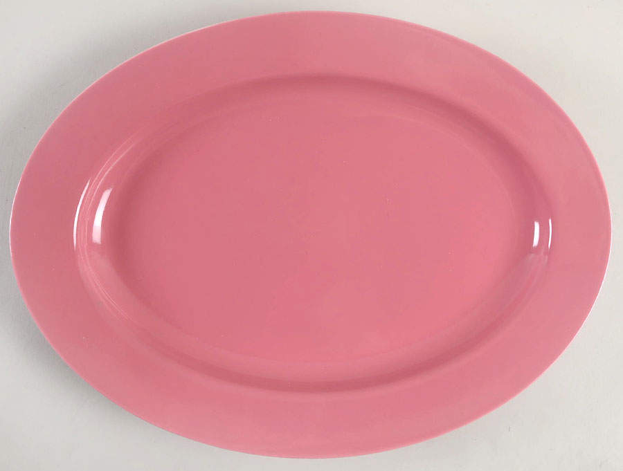 Total Color Spectrum Raspberry (Round) 14" Oval Serving Platter by Fitz & Floyd-1