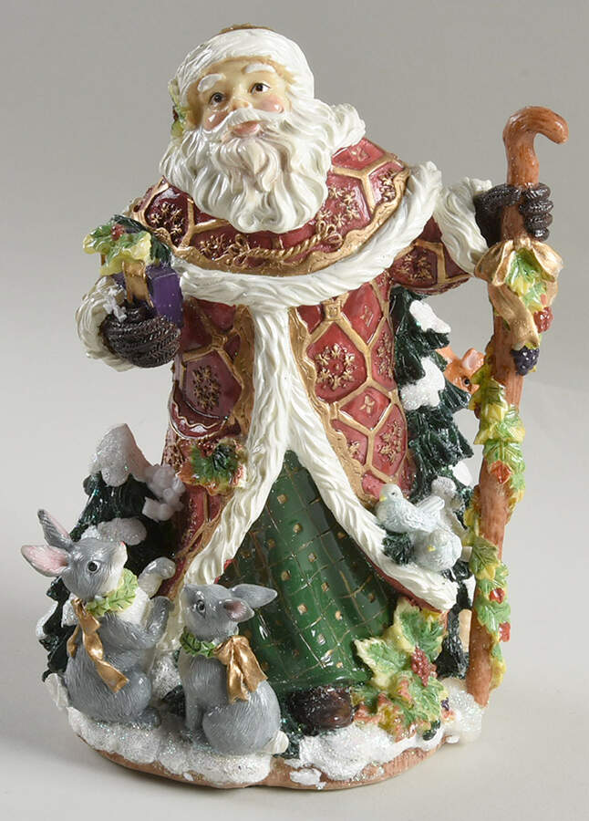 Snowy Woods Santa Musical Figurine by Fitz & Floyd-1