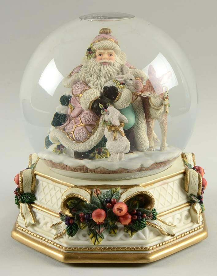 Snowy Woods Musical Water Globe by Fitz & Floyd-1