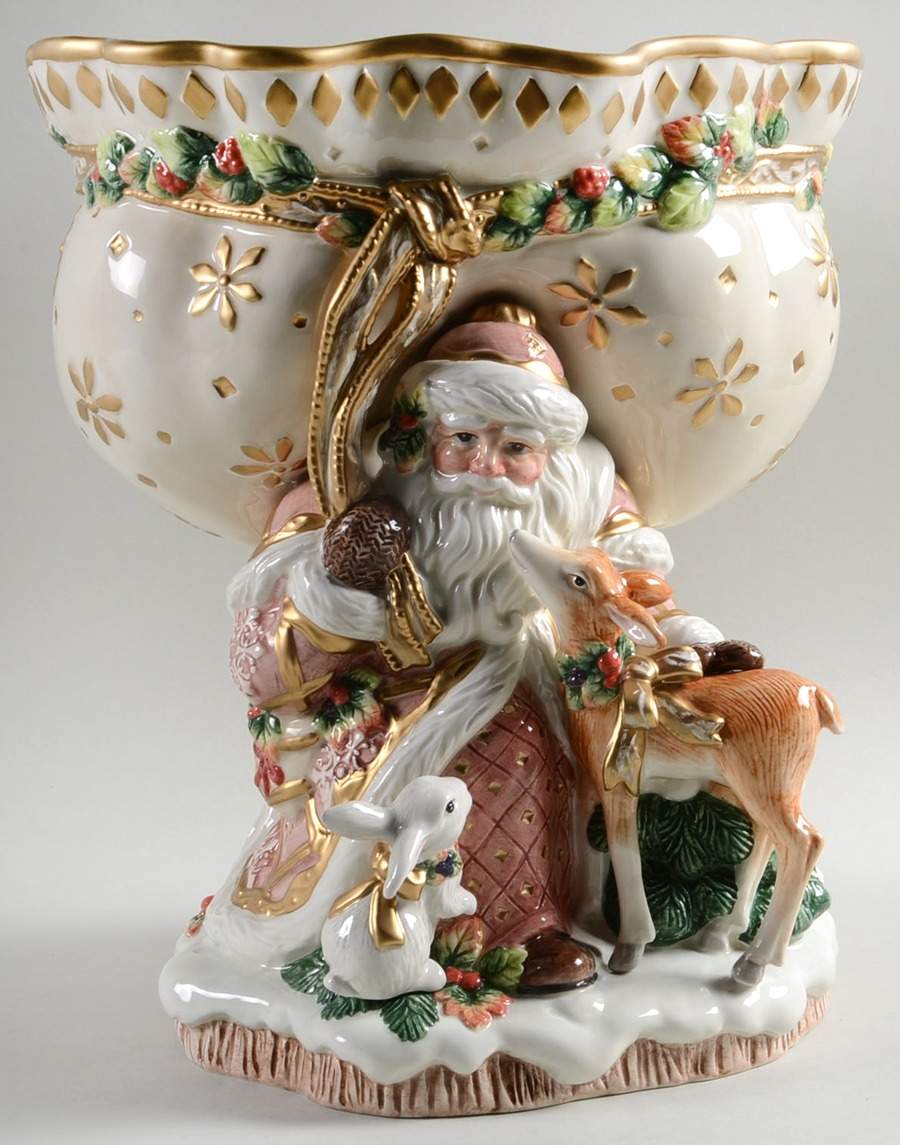 Snowy Woods Oval Compote (Height X Length) by Fitz & Floyd-1
