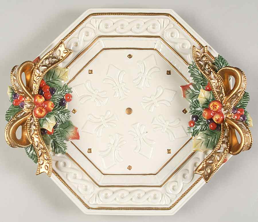 Snowy Woods 12" Octagonal Platter/Tureen Underplate by Fitz & Floyd-1