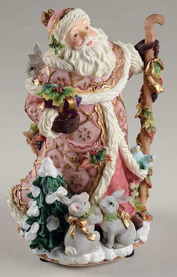 Snowy Woods Santa Musical Figurine by Fitz & Floyd-1