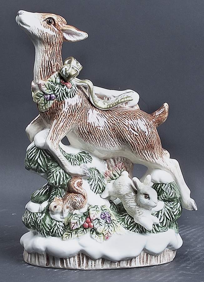 Snowy Woods Figural Candlestick by Fitz & Floyd-1