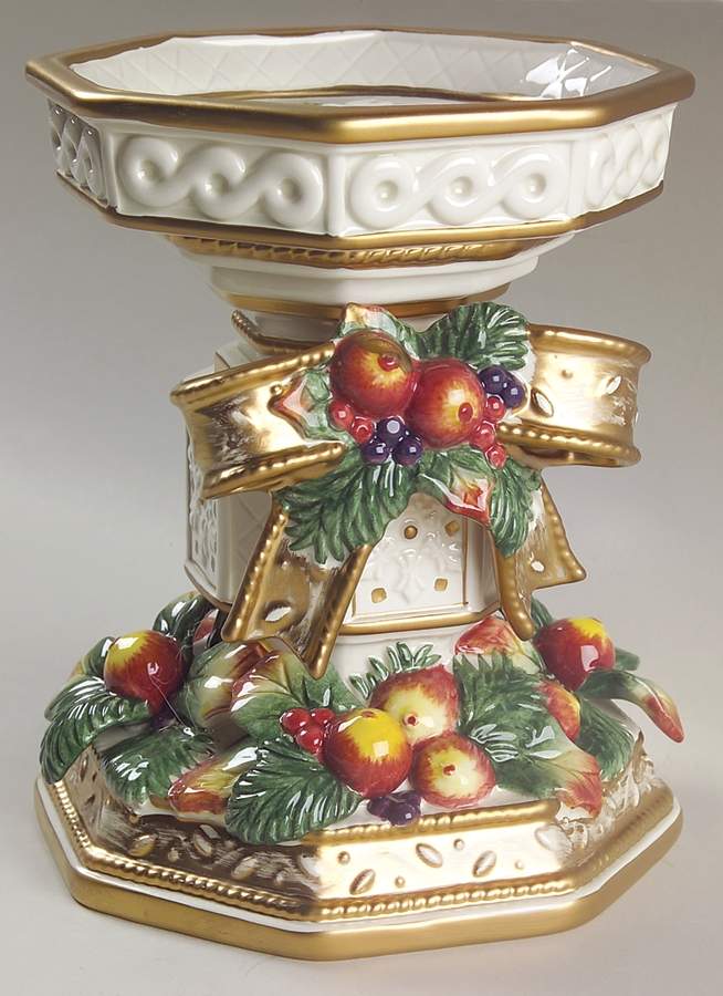 Snowy Woods 7" Pillar Candleholder by Fitz & Floyd-1